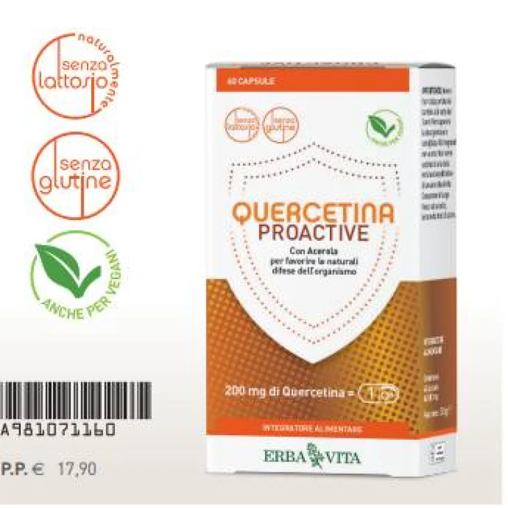 Erba Vita Quercetina Proactive Integratore di Quercietina 60 capsule Erba Vita Quercetina Proactive Integratore di Quercietina 60 capsule