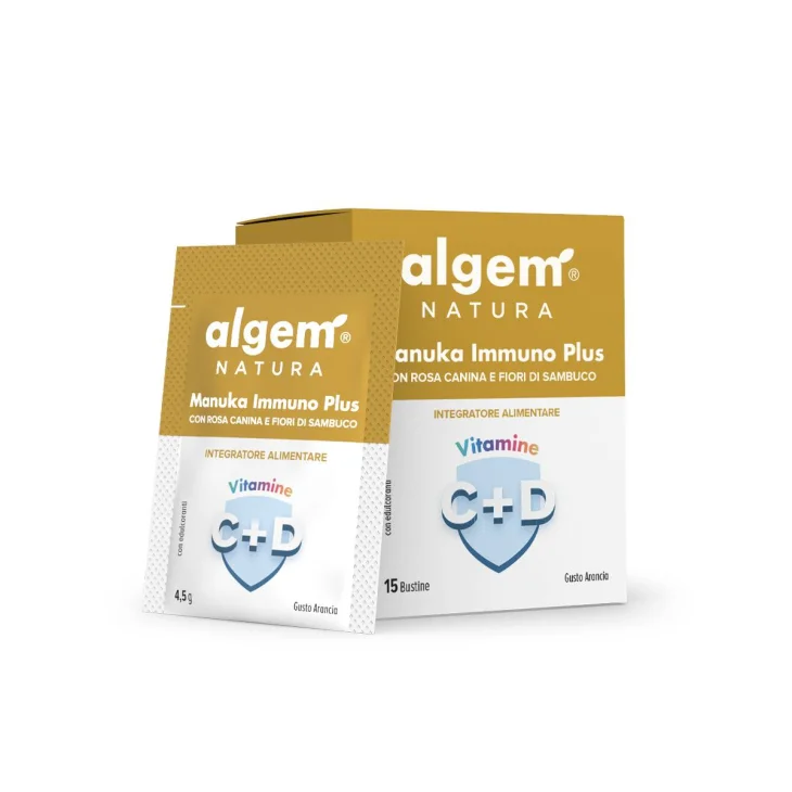 Algem Natura Manuka Immuno Plus Integratore per le difese immunitarie 15 bustine Algem Natura Manuka Immuno Plus Integratore per le difese immunitarie 15 bustine