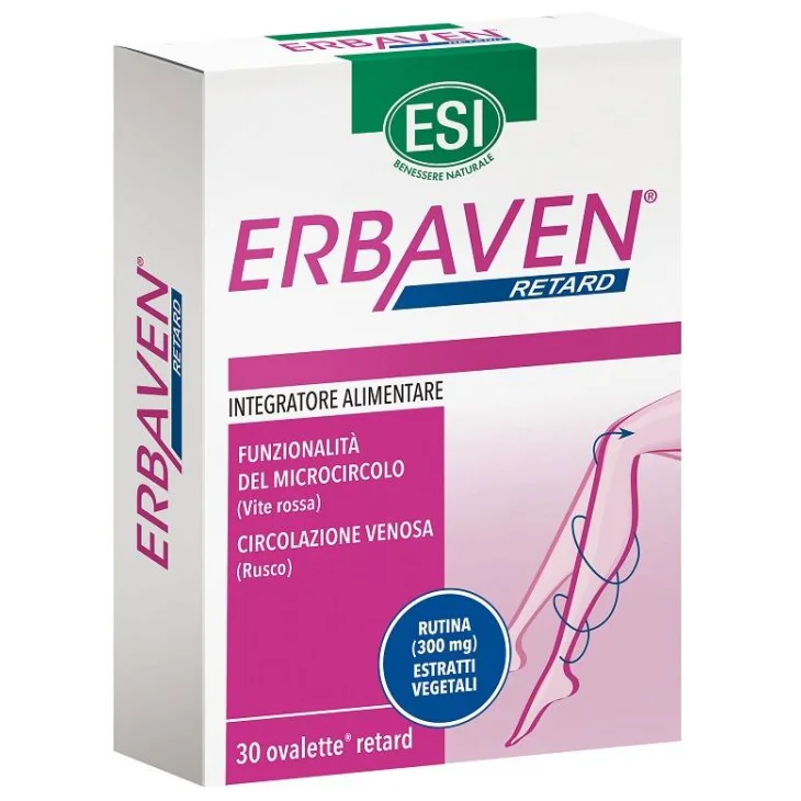 ESI Erbaven Retard Integratore per il Microcircolo 30 Ovalette ESI Erbaven Retard Integratore per il Microcircolo 30 Ovalette