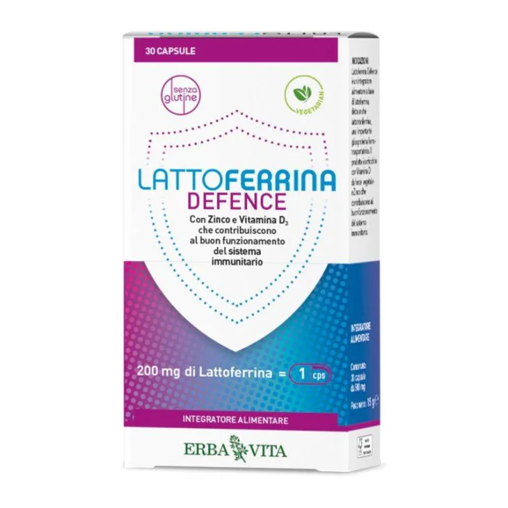 Erba Vita Lattoferrina Defence Integratore di Lattoferrina 30 capsule Erba Vita Lattoferrina Defence Integratore di Lattoferrina 30 capsule