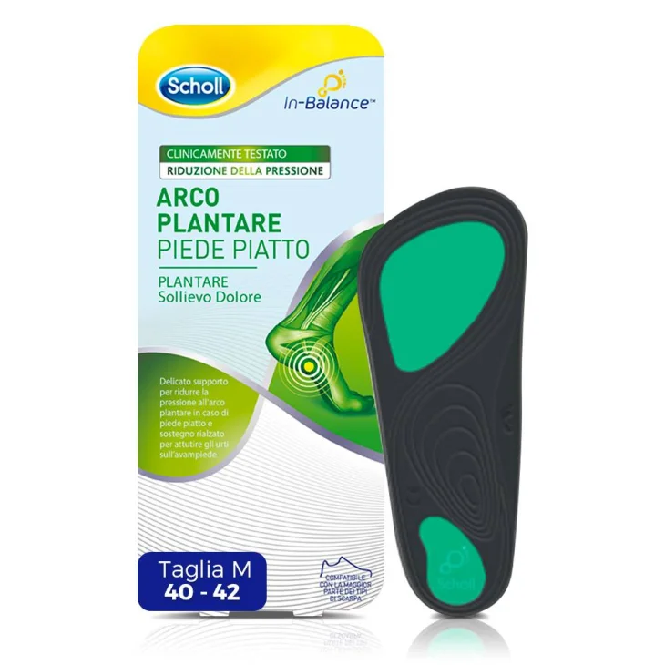 Scholl Arco Plantare Piede Piatto Sollievo Dolore Taglia M 2 pezzi