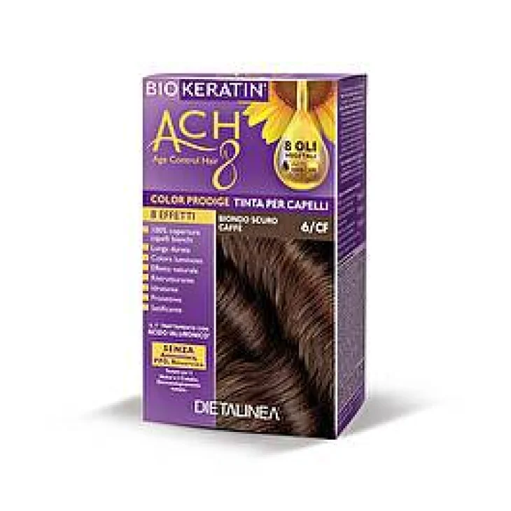 Biokeratin ACH8 Tinta Vegetale per Capelli Colore 6/CF Biondo Scuro Caff&egrave;