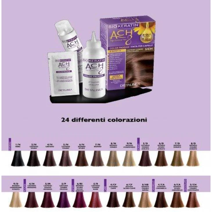 Biokeratin ACH8 Tinta Vegetale per Capelli Colore 8/D Biondo Chiaro Dorato