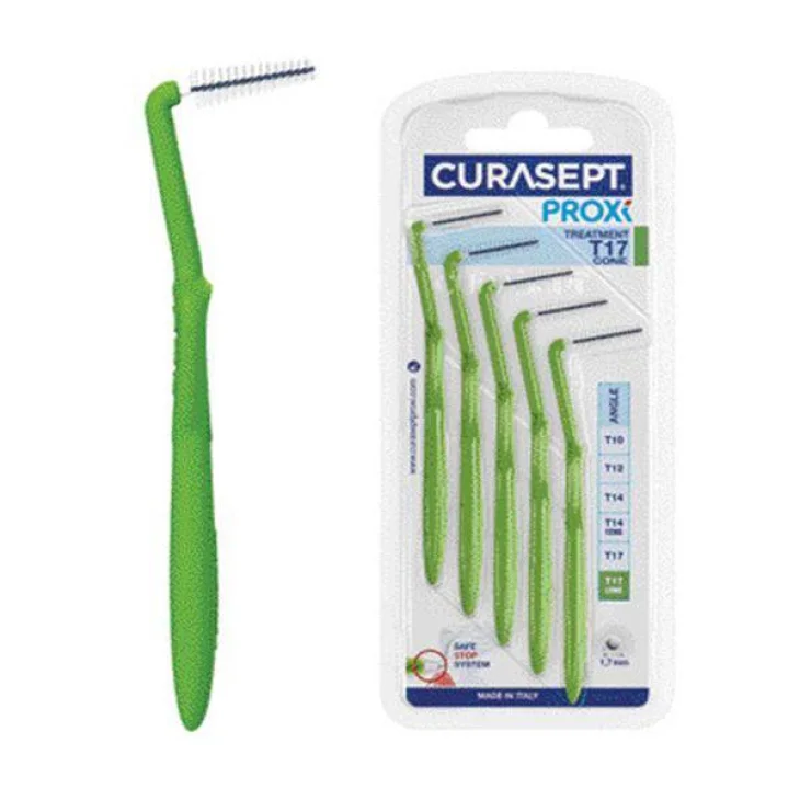 Curasept Proxy Angle T17 Cone Scovolino Interdentale Verde 5 Pezzi Curasept Proxy Angle T17 Cone Scovolino Interdentale Verde 5 Pezzi