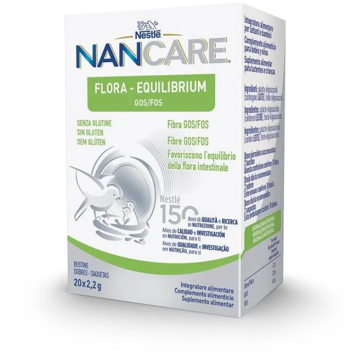 Nestl&egrave; Nancare Flora Equilibrium Integratore Benessere Intestinale per Lattanti e Bambini 20 bustine