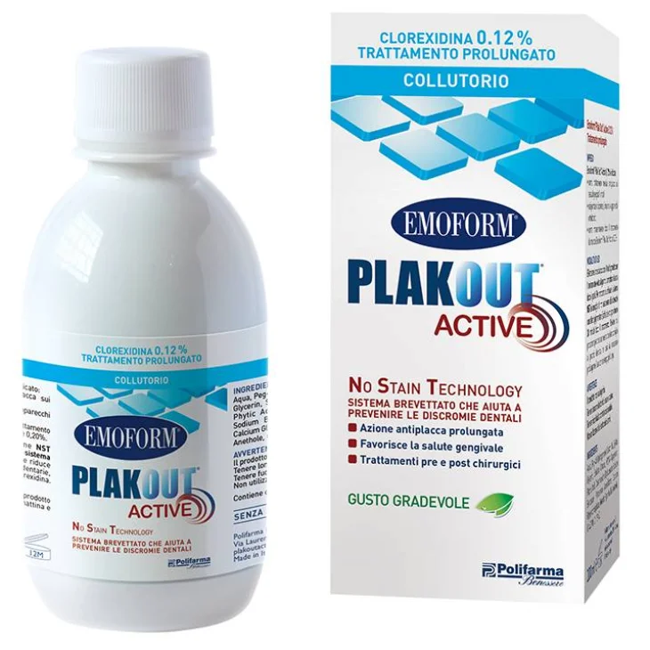 Polifarma Plakout Active Clorexidina 0,12% Collutorio 200 ml