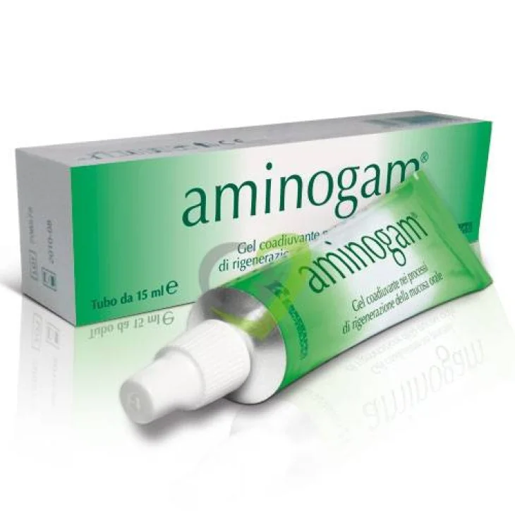 Polifarma Aminogam Gel rigenerante lesioni mucosa orale 15 ml Polifarma Aminogam Gel rigenerante lesioni mucosa orale 15 ml