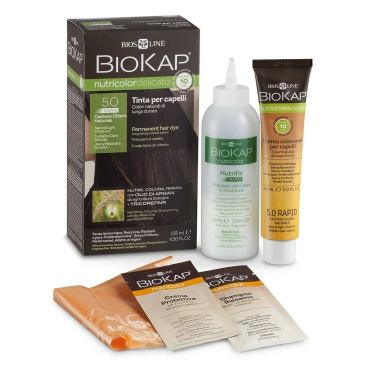 Bios Line BioKap Nutricolor Delicato Tinta per Capelli 5.0 Castano Chiaro Naturale Bios Line BioKap Nutricolor Delicato Tinta per Capelli 5.0 Castano Chiaro Naturale