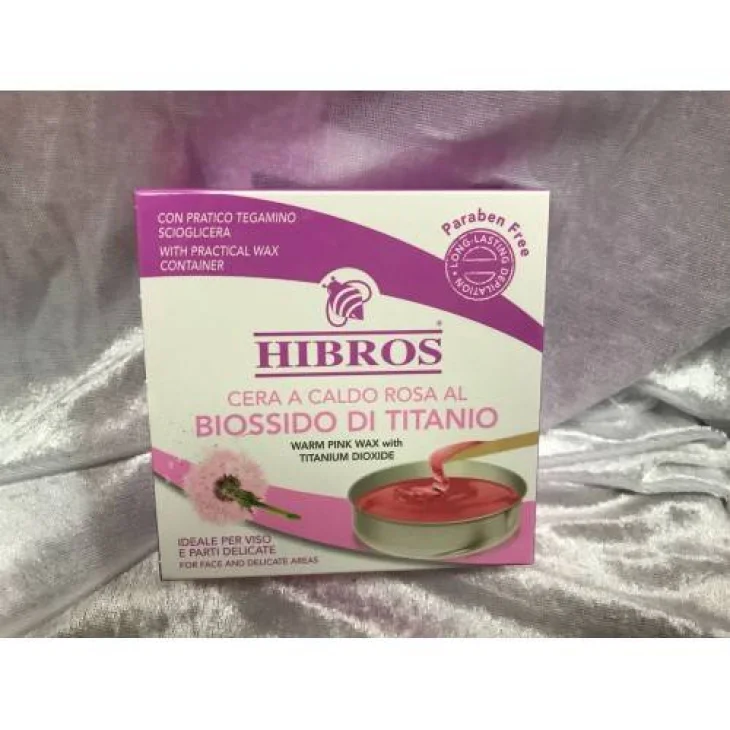 Hibros Cera a Caldo Tegamino Rosa al Biossido di Titanio 60 g Hibros Cera a Caldo Tegamino Rosa al Biossido di Titanio 60 g