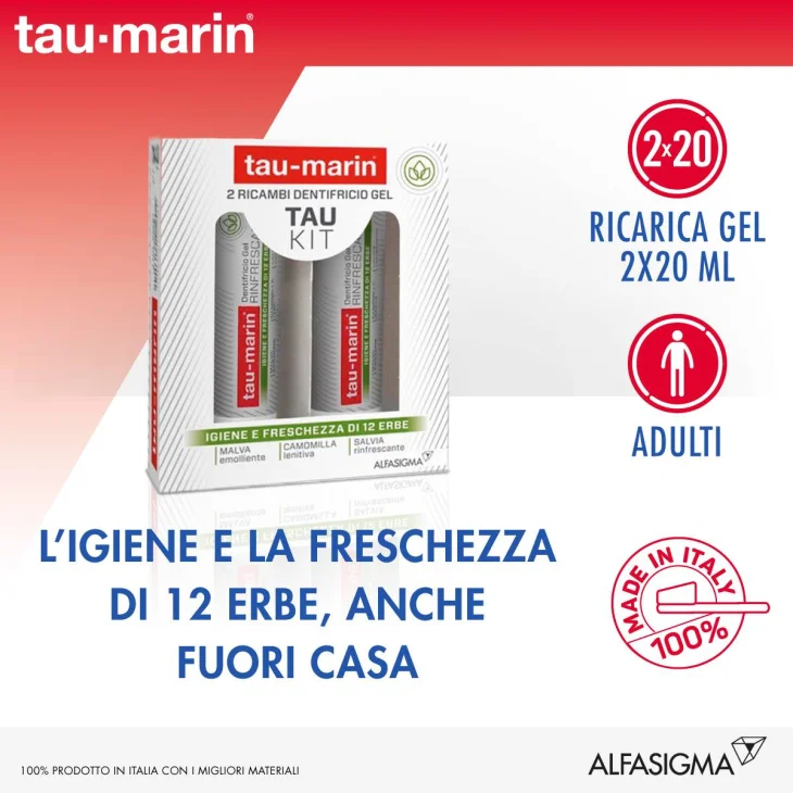 TAU-MARIN DENTIFRICIO RINFRESCANTE RICARICA TAU KIT 2X20ML TAU-MARIN DENTIFRICIO RINFRESCANTE RICARICA TAU KIT 2X20ML