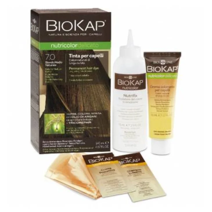 Bios Line Biokap Nutricolor Delicato Rapid Tinta per Capelli 7,0 Biondo Medio Naturale Bios Line Biokap Nutricolor Delicato Rapid Tinta per Capelli 7,0 Biondo Medio Naturale