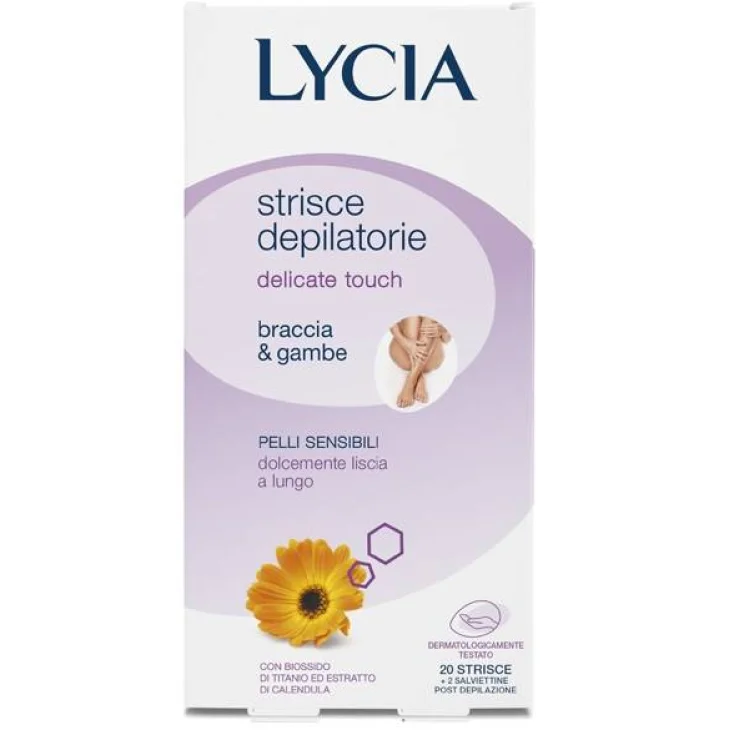 Lycia Delicate Touch Strisce Depilatorie Braccia Gambe 20 pezzi Lycia Delicate Touch Strisce Depilatorie Braccia Gambe 20 pezzi