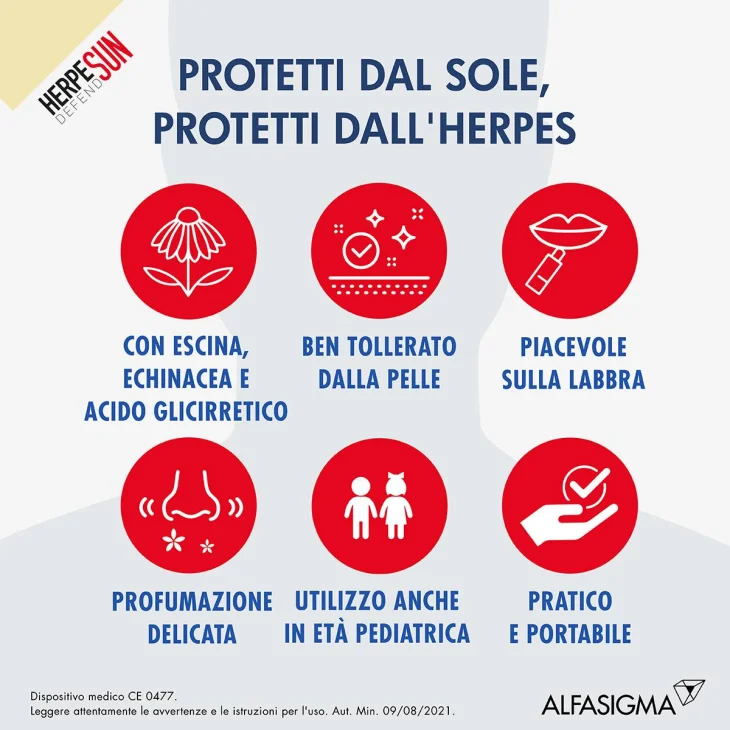 HerpeSun Defend Stick per labbra contro herpes labiale 5 ml