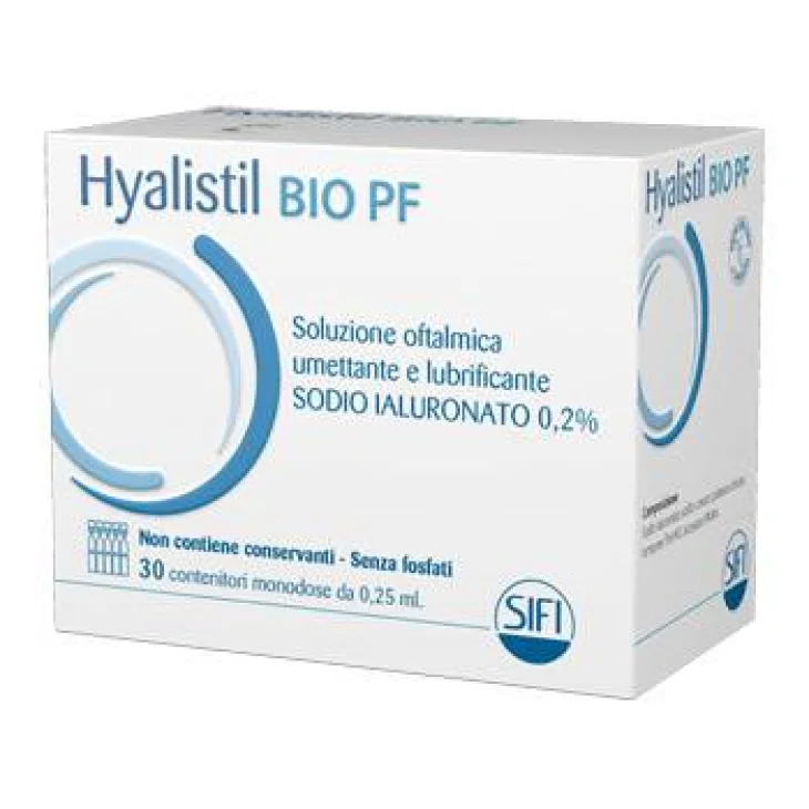 Hyalistil Bio Soluzione Oftalmica Monodose a Base di Acido Ialuronico 0,2% 30 Flaconi 0,25 ml Hyalistil Bio Soluzione Oftalmica Monodose a Base di Acido Ialuronico 0,2% 30 Flaconi 0,25 ml