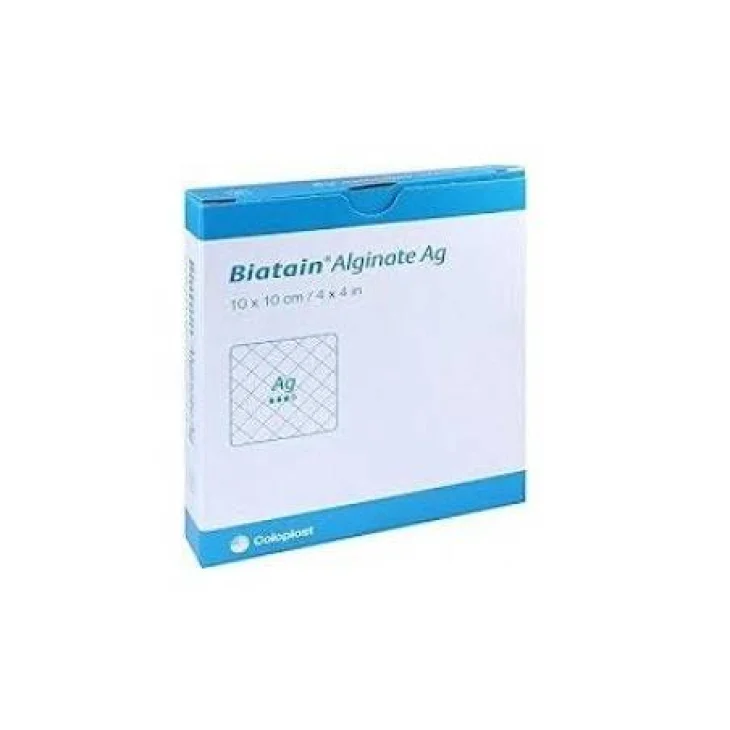 Coloplast Biatain Alginate AG Medicazioni per Lesioni Infette 10X10cm 1pezzo Coloplast Biatain Alginate AG Medicazioni per Lesioni Infette 10X10cm 1pezzo