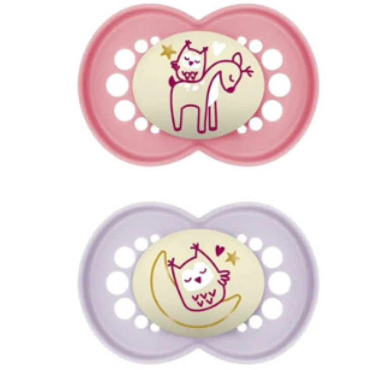 Mam Night Succhietto in Silicone 6+ mesi Femmina 2 pezzi