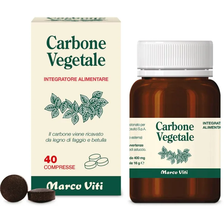 Marco Viti Carbone Vegetale Integratore contro il gonfiore addominale 40 Compresse Marco Viti Carbone Vegetale Integratore contro il gonfiore addominale 40 Compresse