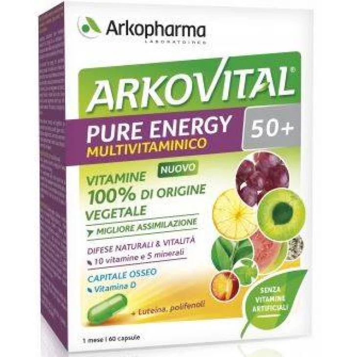 Arkopharma Arkovital Pure Energy 50+ Integratore Multivitaminico 60 capsule Arkopharma Arkovital Pure Energy 50+ Integratore Multivitaminico 60 capsule