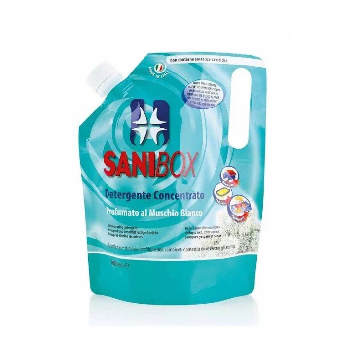 Sanibox Muschio Bianco Detergente antiodore 1LT Sanibox Muschio Bianco Detergente antiodore 1LT