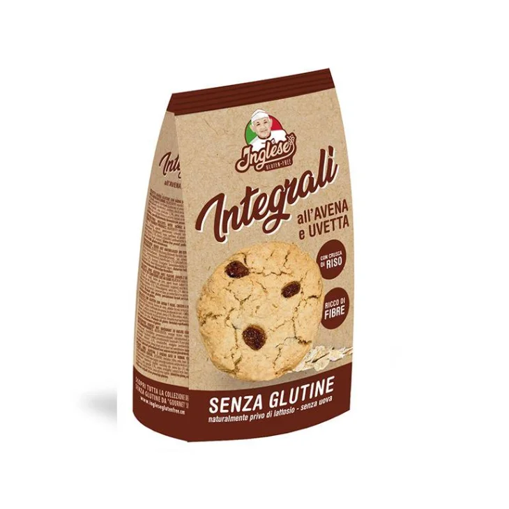 Inglese Biscotti Integrali con Avena e Uvetta Senza Glutine 300 g Inglese Biscotti Integrali con Avena e Uvetta Senza Glutine 300 g