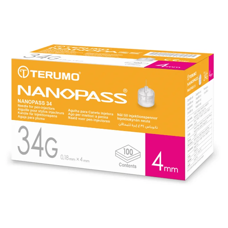 Ago Per Penna Da Insulina Nanopass Gauge 34 Lunghezza 4 Mm 100 Pezzi Ago Per Penna Da Insulina Nanopass Gauge 34 Lunghezza 4 Mm 100 Pezzi