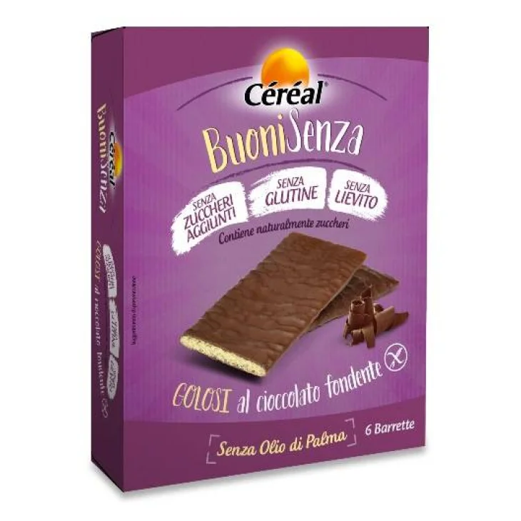 Cereal Buoni Senza Golosi al Cioccolato Fondente 6 x 17 g Cereal Buoni Senza Golosi al Cioccolato Fondente 6 x 17 g