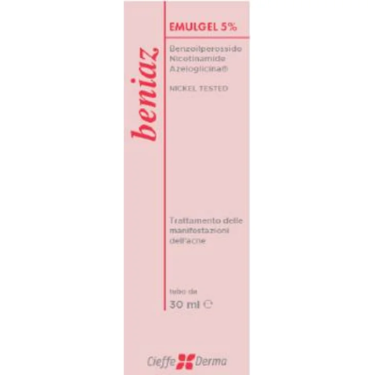 Beniaz 5% Emulgel per pelli grasse e acneiche 30 ml Beniaz 5% Emulgel per pelli grasse e acneiche 30 ml