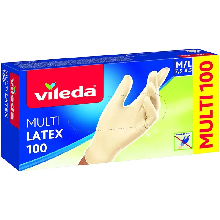 Vileda Multilatex Guanti in Lattice Senza Polvere Misura M/L  100 Pezzi