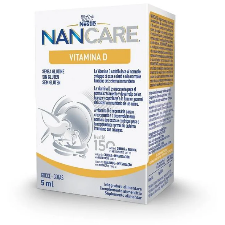 Nestlè Nancare Vitamina D Integratore lattanti per ossa e denti 5 ml Nestlè Nancare Vitamina D Integratore lattanti per ossa e denti 5 ml