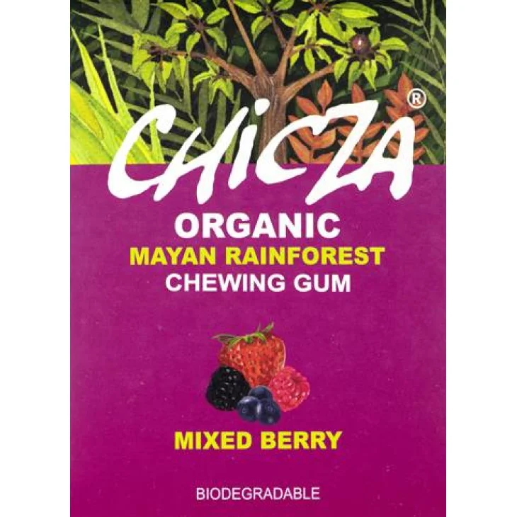 Chicza Organic Chewing gum biologico e biodegradabile gusto frutti rossi 12 Gomme Chicza Organic Chewing gum biologico e biodegradabile gusto frutti rossi 12 Gomme
