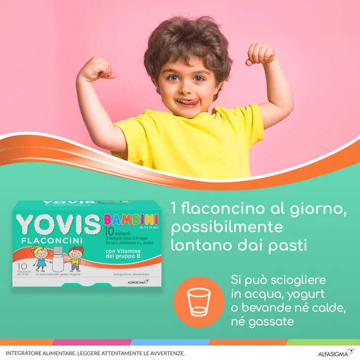 Yovis Bambini 10 Miliardi di Fermenti Lattici 10 Flaconcini Gusto Fragola Yovis Bambini 10 Miliardi di Fermenti Lattici 10 Flaconcini Gusto Fragola