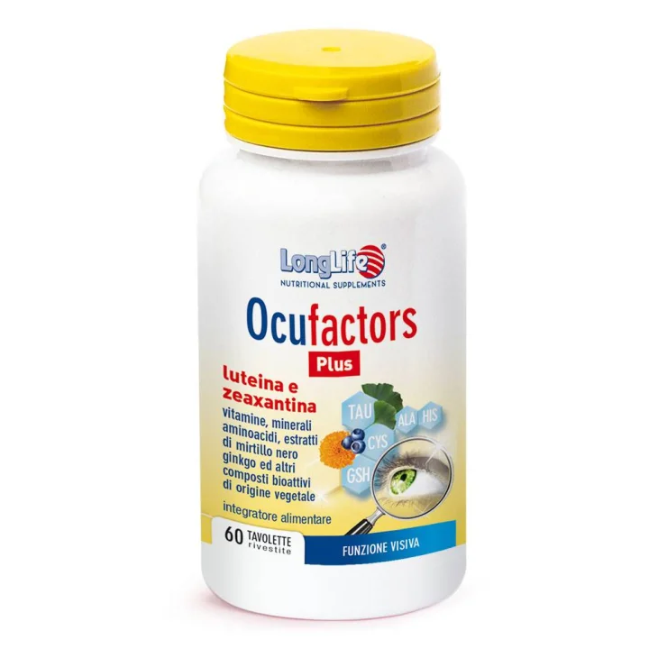 Longlife Ocufactors Plus Integratore Funzionalità Visiva 60 Tavolette Longlife Ocufactors Plus Integratore Funzionalità Visiva 60 Tavolette