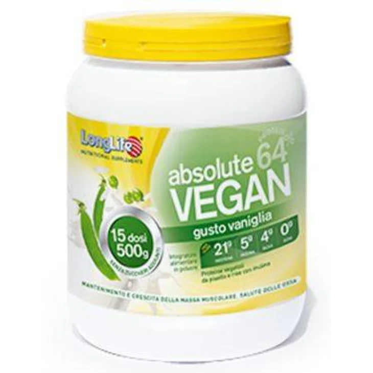 Longlife Absolute Vegan Integratore per ossa e massa muscolare 500 g Longlife Absolute Vegan Integratore per ossa e massa muscolare 500 g