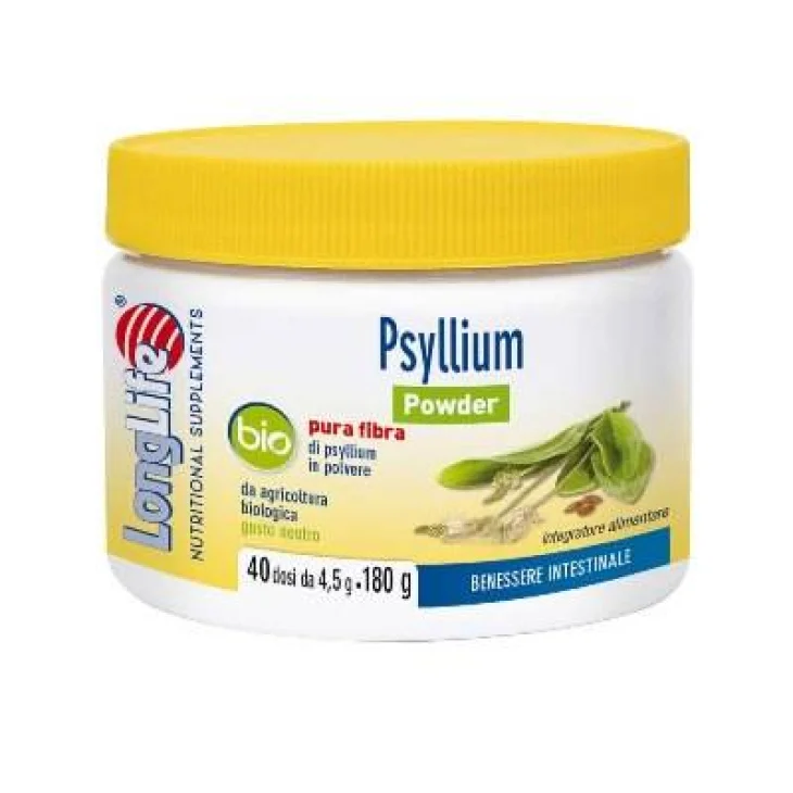 Longlife Psyllium Bio Powder Integratore Transito Intestinale 180 gr