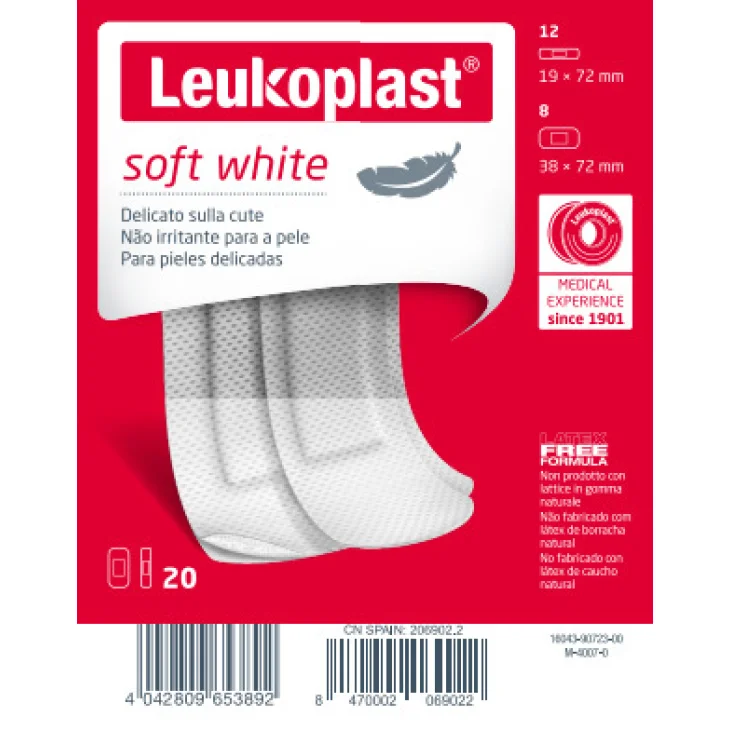 LEUKOPLAST SOFT WHITE 20 PEZZI ASSORTITI LEUKOPLAST SOFT WHITE 20 PEZZI ASSORTITI