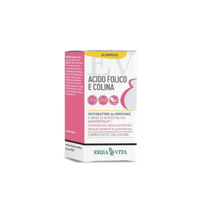 Erba Vita Acido Folico e Colina Integratore per la Gravidanza 60 Compresse Erba Vita Acido Folico e Colina Integratore per la Gravidanza 60 Compresse