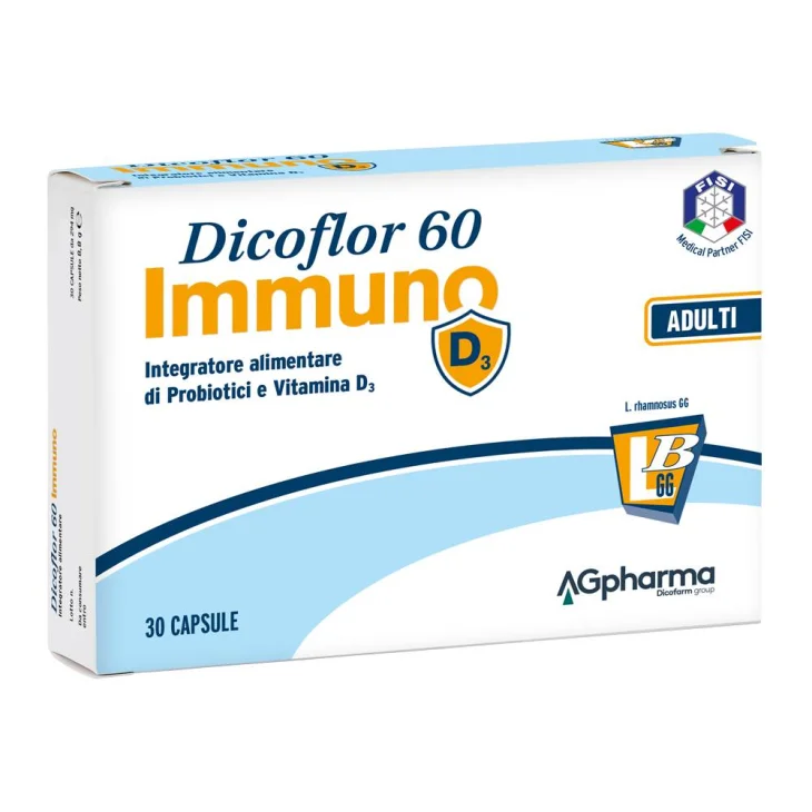 Dicoflor 60 Immuno Integratore di Fermenti Lattici e Vitamina D3 30 compresse Dicoflor 60 Immuno Integratore di Fermenti Lattici e Vitamina D3 30 compresse