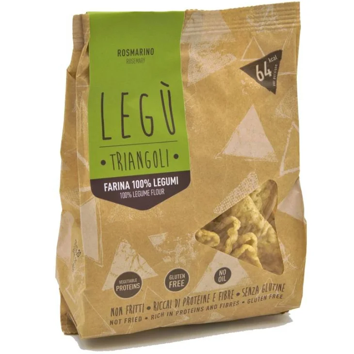 LEGU' SNACK ROSMARINO CROCCANTE TRIANGOLINO NON FRITTO 100%LEGUMI ITALIANI 40 G