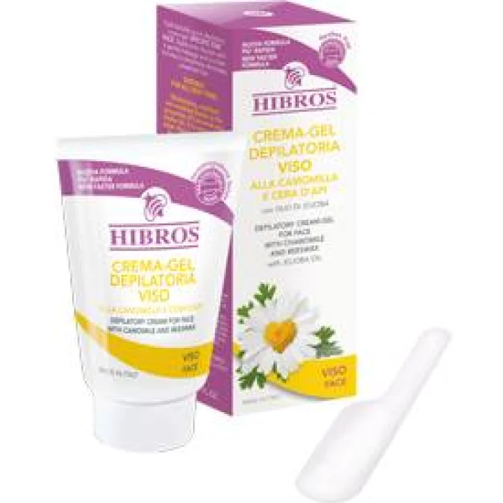 Hibros Crema-Gel Depilatoria Viso alla Camomilla e Cera d'Api 30 ml Hibros Crema-Gel Depilatoria Viso alla Camomilla e Cera d'Api 30 ml