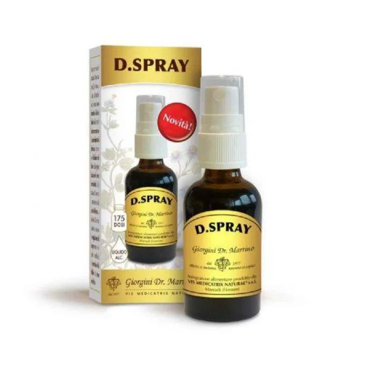 D Spray Liquido Alcoolico Integratore di vitamina D 30 ml D Spray Liquido Alcoolico Integratore di vitamina D 30 ml