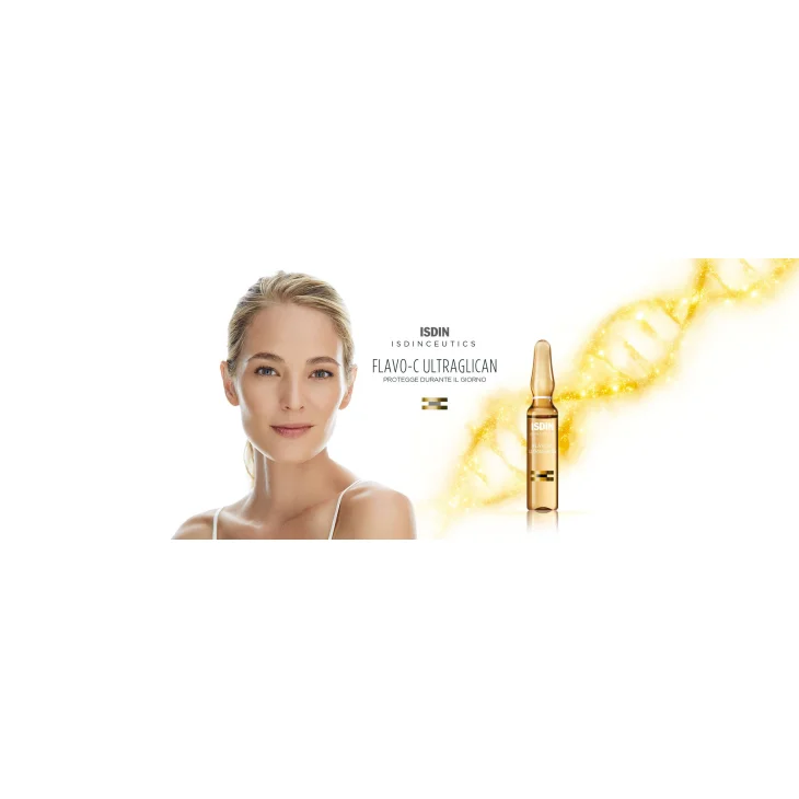 Isdin Isdinceutics Flavo C Ultraglican Siero Viso Idratante Giorno 30 Fiale
