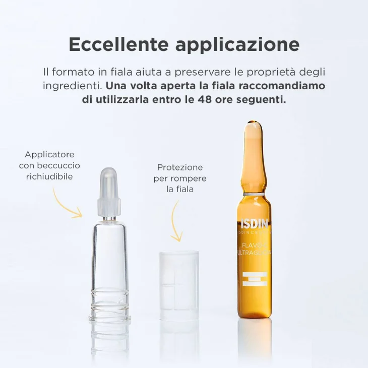 Isdin Isdinceutics Flavo C Ultraglican Siero Viso Idratante Giorno 30 Fiale