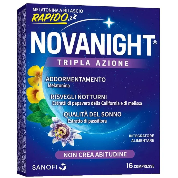 Novanight Tripla Azione Integratore per favorire il sonno 16 Compresse