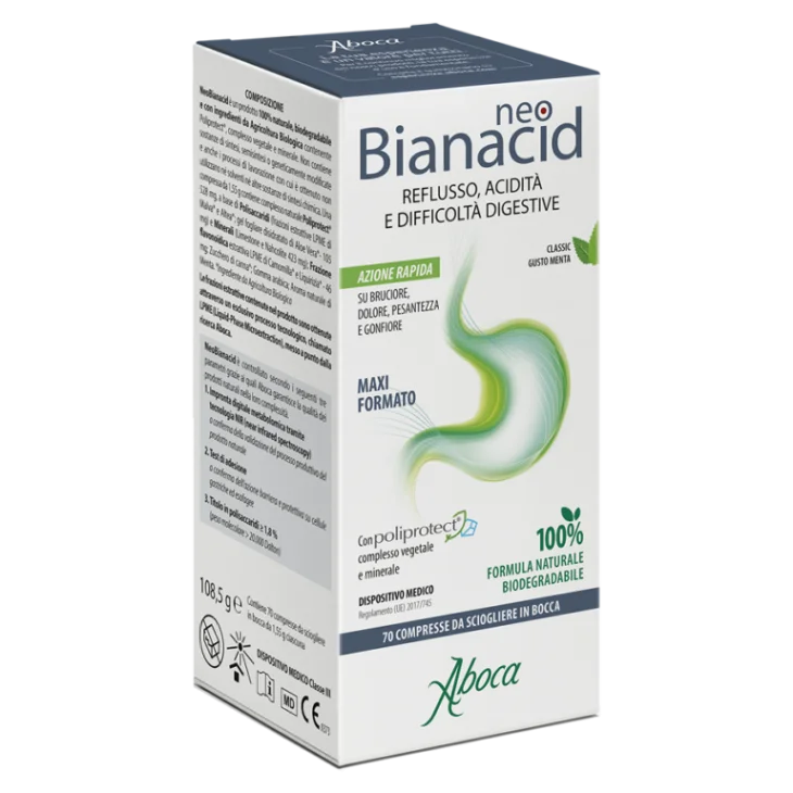 Aboca Neobianacid Reflusso Acidità e Difficoltà Digestive 70 Compresse Masticabili Aboca Neobianacid Reflusso Acidità e Difficoltà Digestive 70 Compresse Masticabili