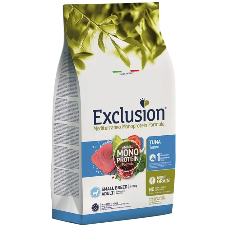 EXCLUSION MEDITERRANEO MONOPROTEIN NOBLE GRAIN ADULT TUNA SMALL 2KG EXCLUSION MEDITERRANEO MONOPROTEIN NOBLE GRAIN ADULT TUNA SMALL 2KG