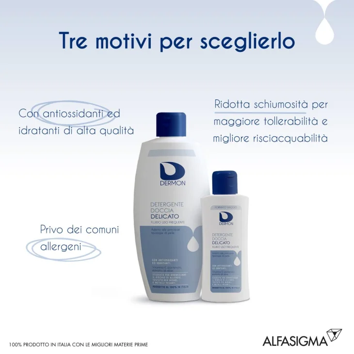 Dermon Detergente Doccia Delicato Formato Viaggio 100 ml