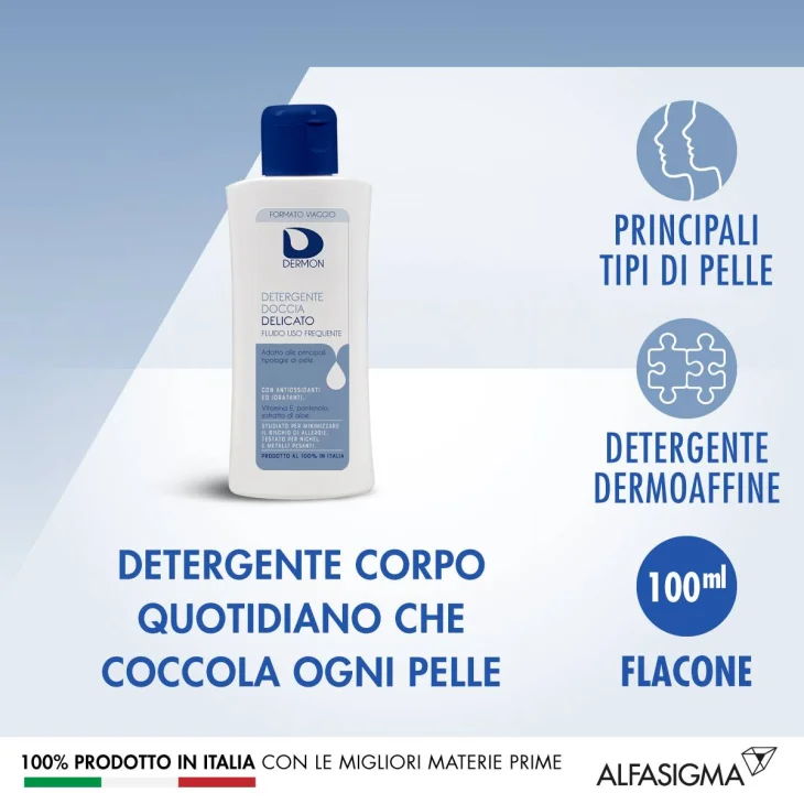 Dermon Detergente Doccia Delicato Formato Viaggio 100 ml Dermon Detergente Doccia Delicato Formato Viaggio 100 ml