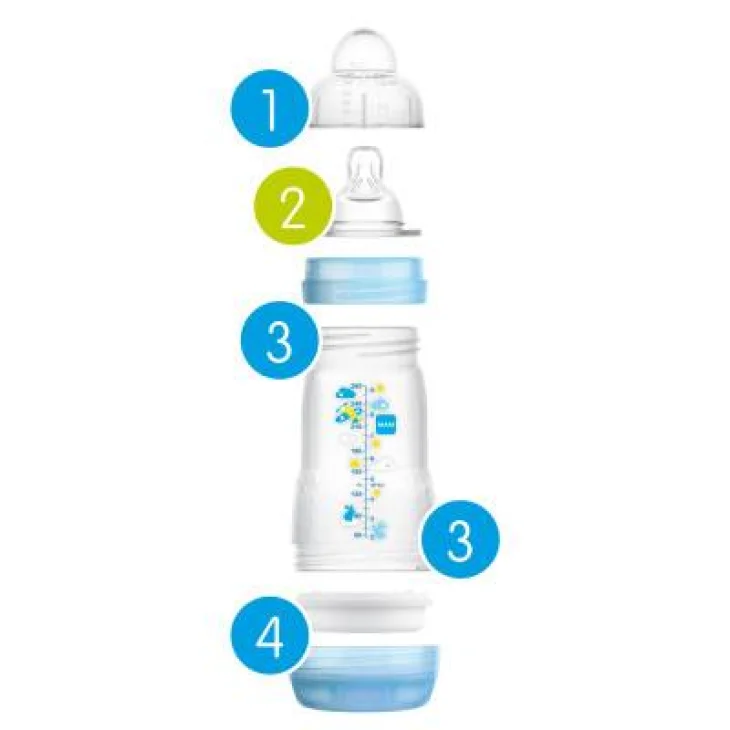 Mam Biberon Easystart 260 ml Colore Neutro Confezione Doppia