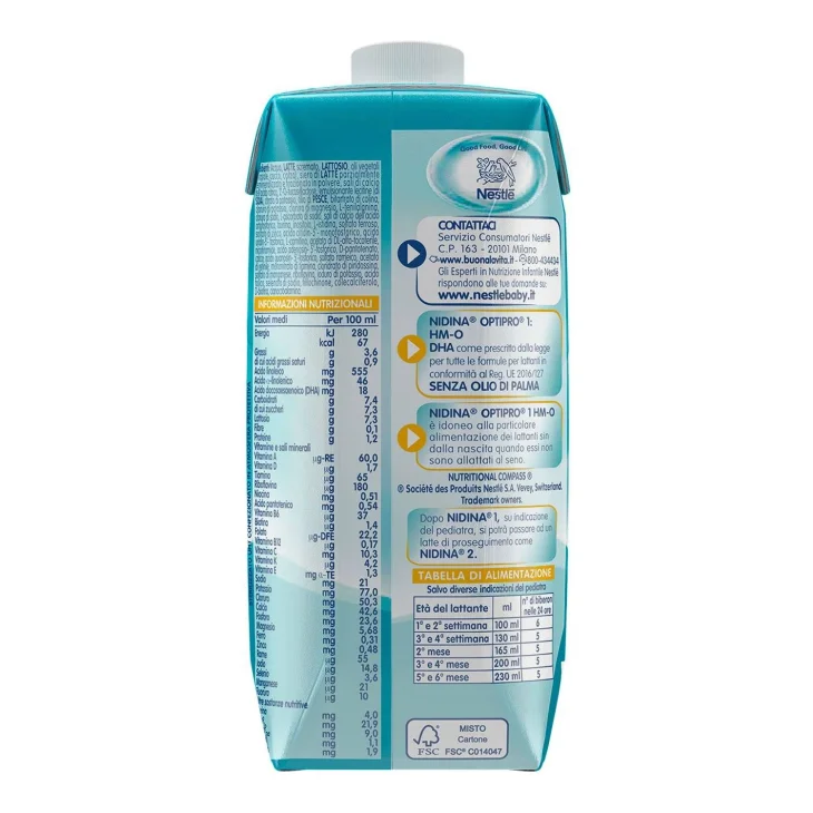 Nestl&eacute; Nidina Optipro 1 Latte Per Lattanti Liquido 500 ml