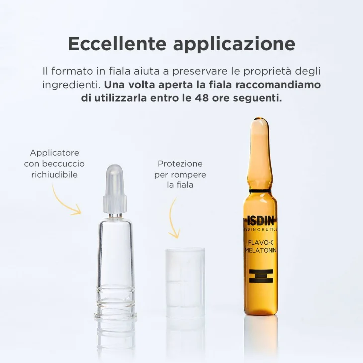 Isdin Isdinceutics Flavo C Melatonin Siero Viso Riparatore Notte 30 Fiale